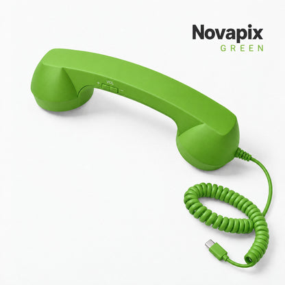Novapix Retro Handset in Green, wired, with matching coiled cord